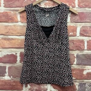 JKLA California Top Women's S Black Multicolor Polkadot Camisole Tank Shirt